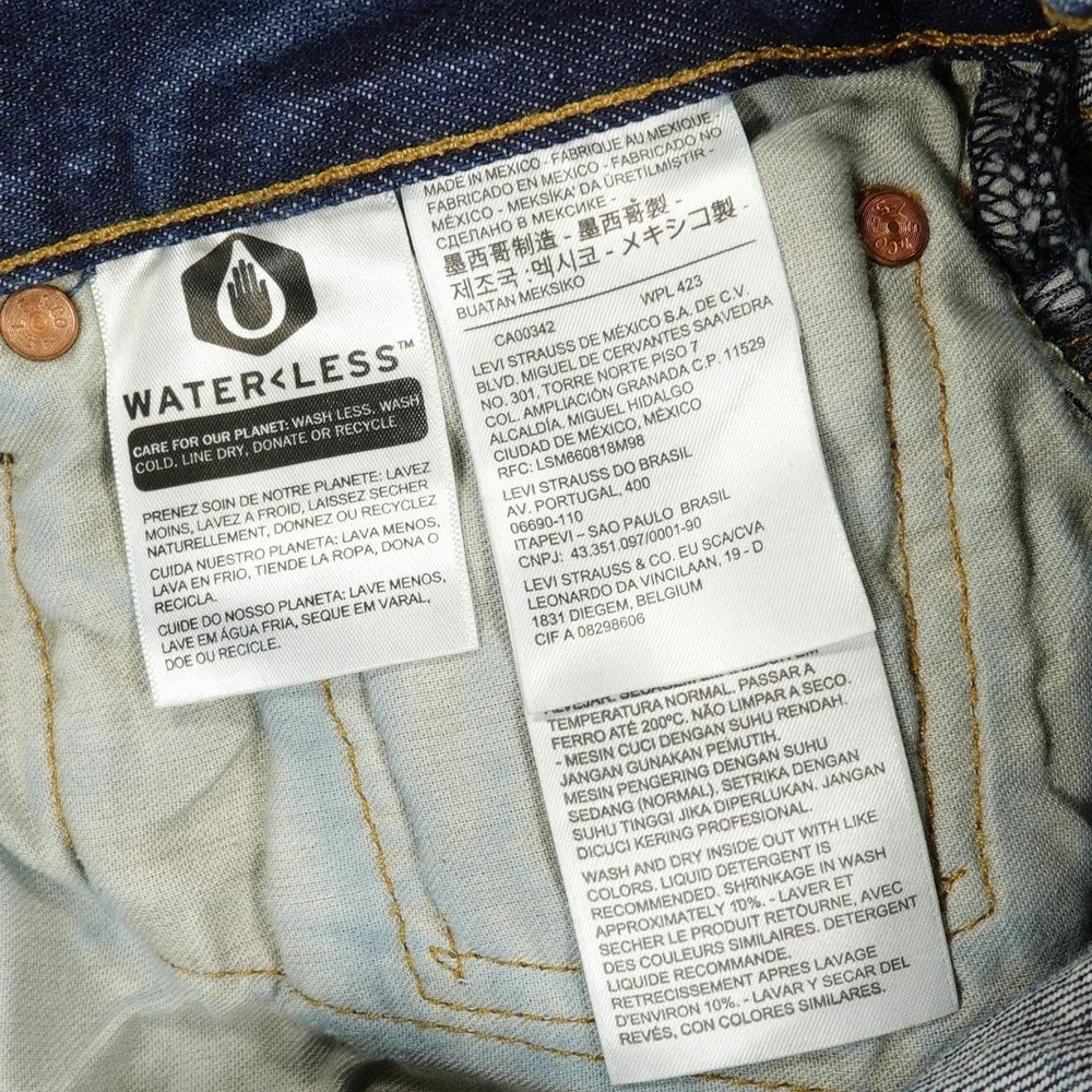 Levis 501 Mens Jeans‎ 33x30 (Tag 34x36) Blue Original Straight Button Fly